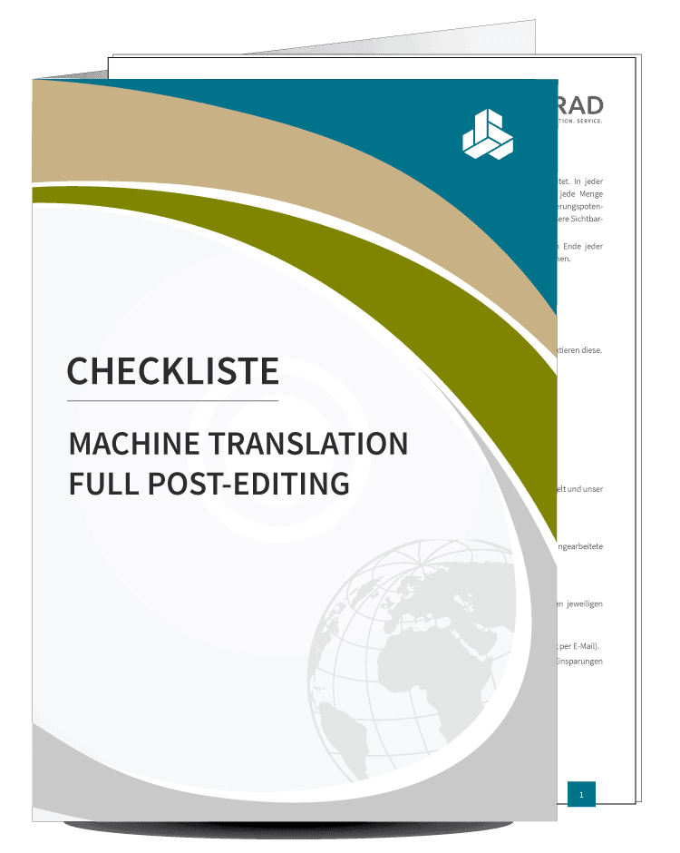 Checkliste PDF für Machine Translation und Full Post-Editing